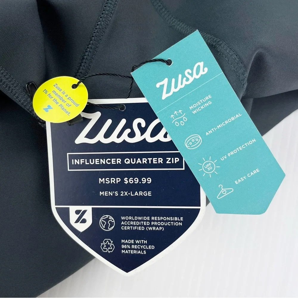 Zusa Influencer Quarter Zip Gray Long Sleeve Pullover Sweater Sweatshirt Top